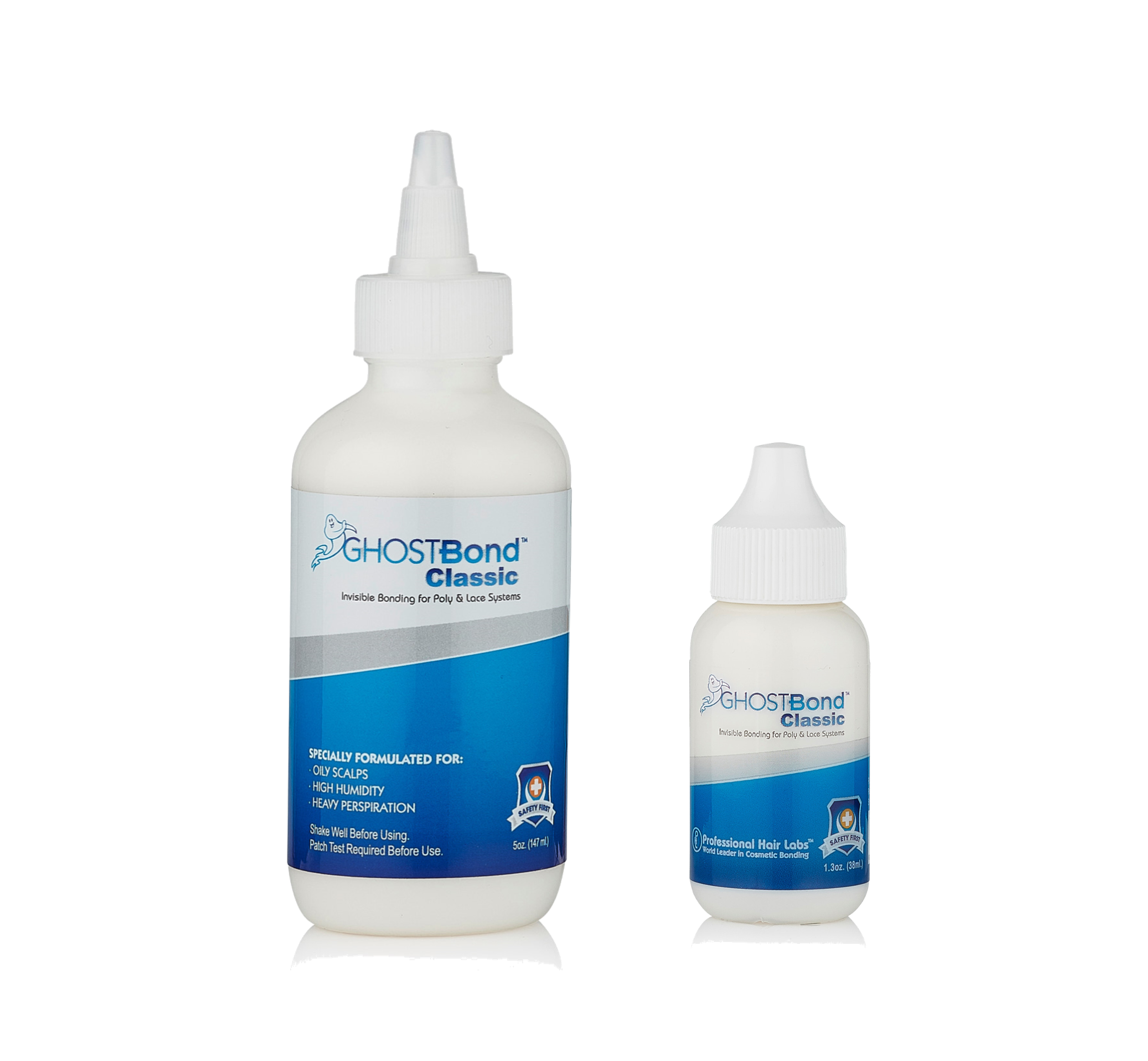 Ghostbond Classic hair system adhesive 5oz bottle – strong water-based wig glue for lace and poly systems.