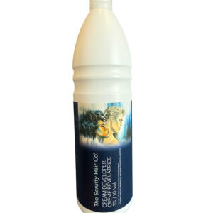 Scruffy Hair Co Hair Colour Developer bottle standing upright with clean white background.
